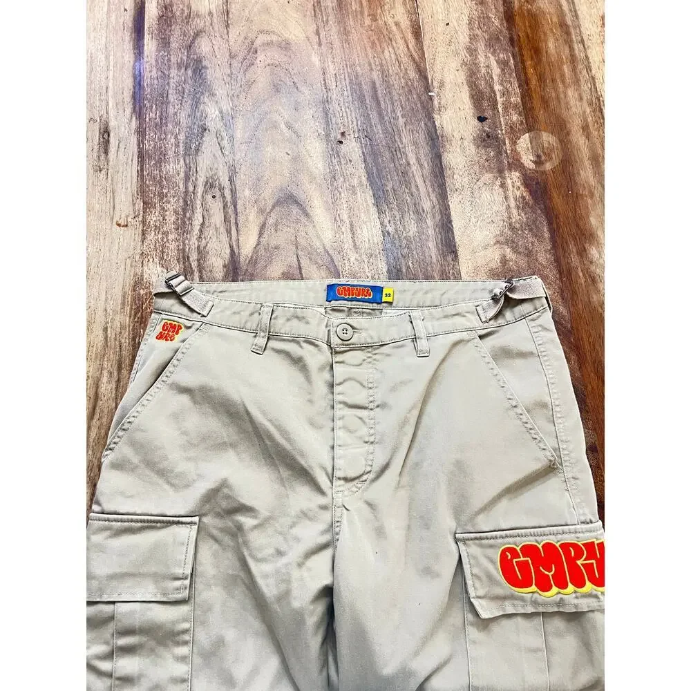 Empyre Men's Tan Bubble Logo Khaki Cargo Skate Pants Size 32